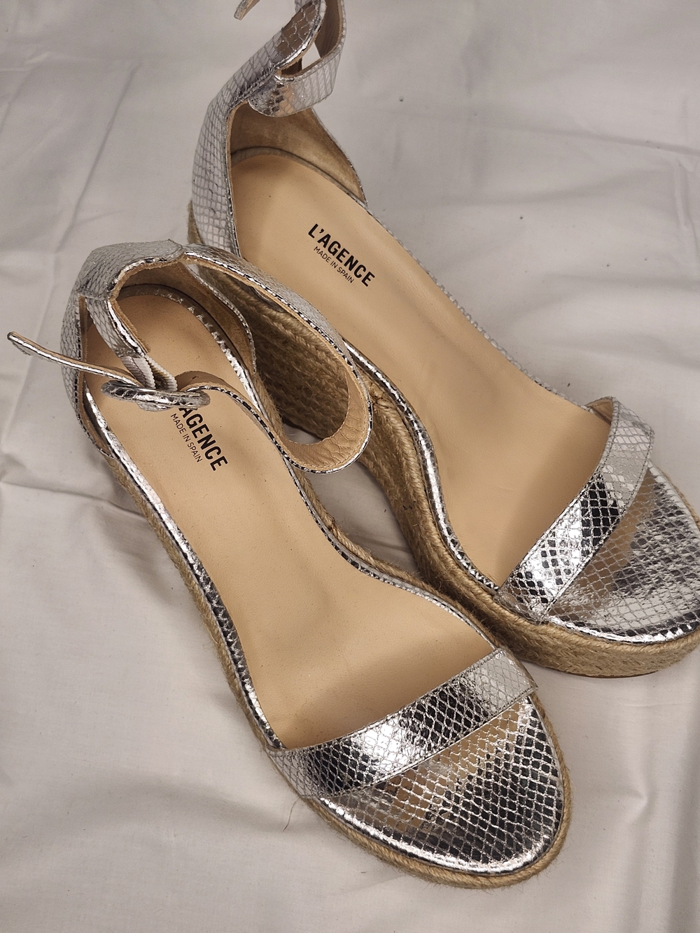 L'AGENCE Silver Espadrilles Elysee II